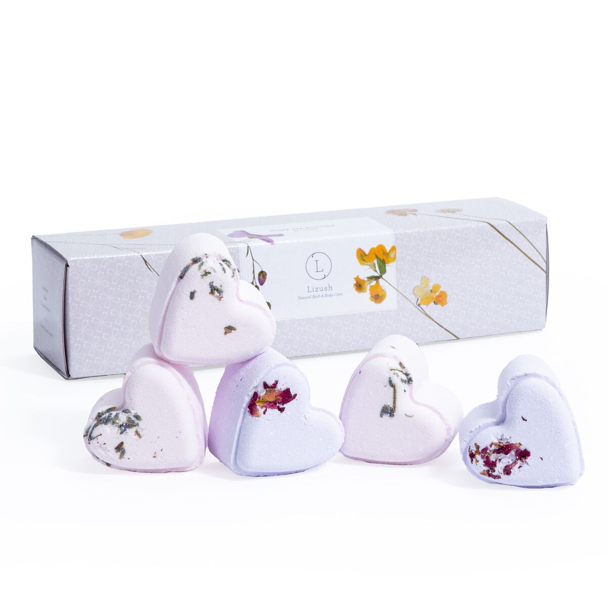 Set of 5 Heart Shaped Shower Steamers Package - in a Gift Box - Can be personalized by Lizush