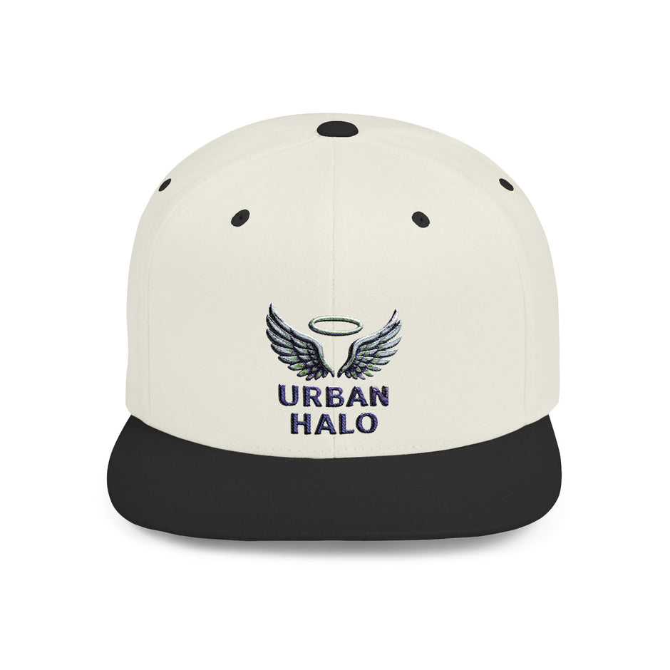 Urban Halo Flat Bill Snapback Hat - Stylish Embroidered Cap for Trendsetters