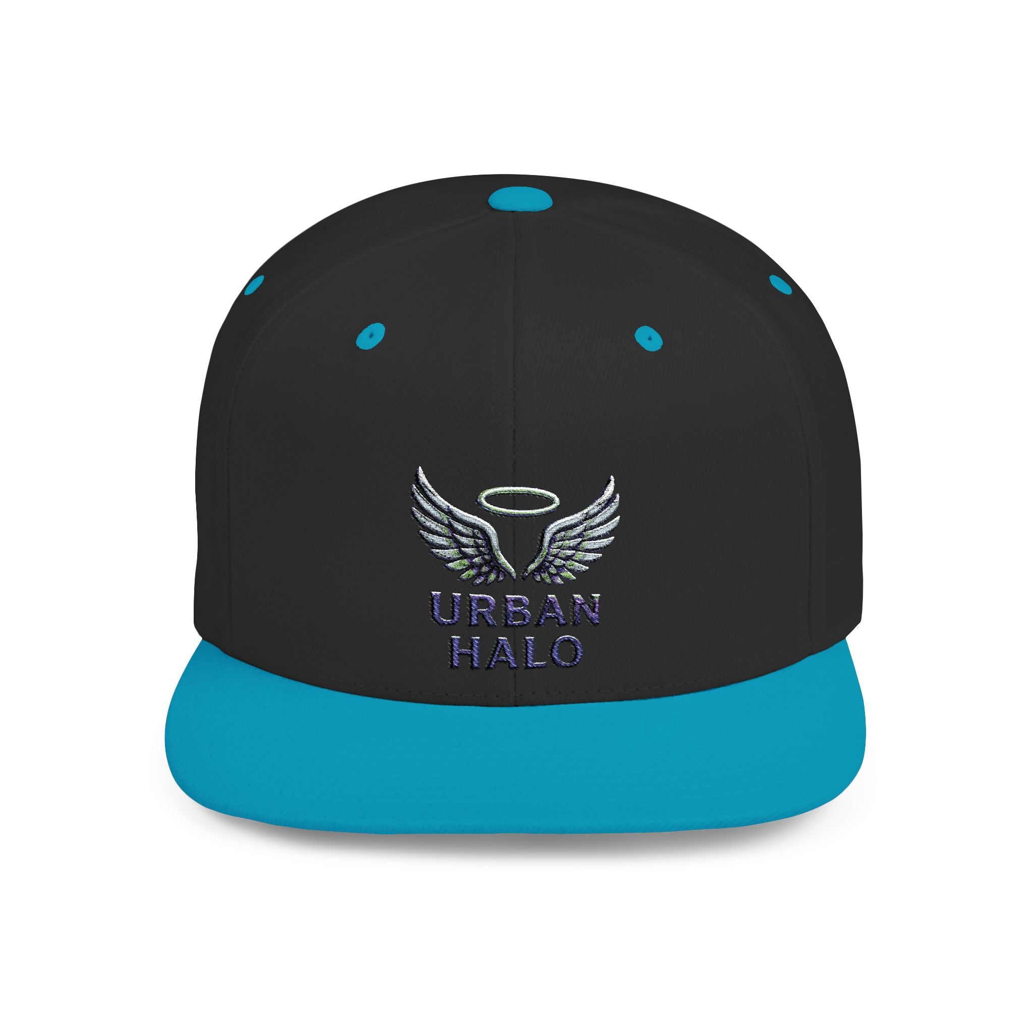 Urban Halo Flat Bill Snapback Hat - Stylish Embroidered Cap for Trendsetters