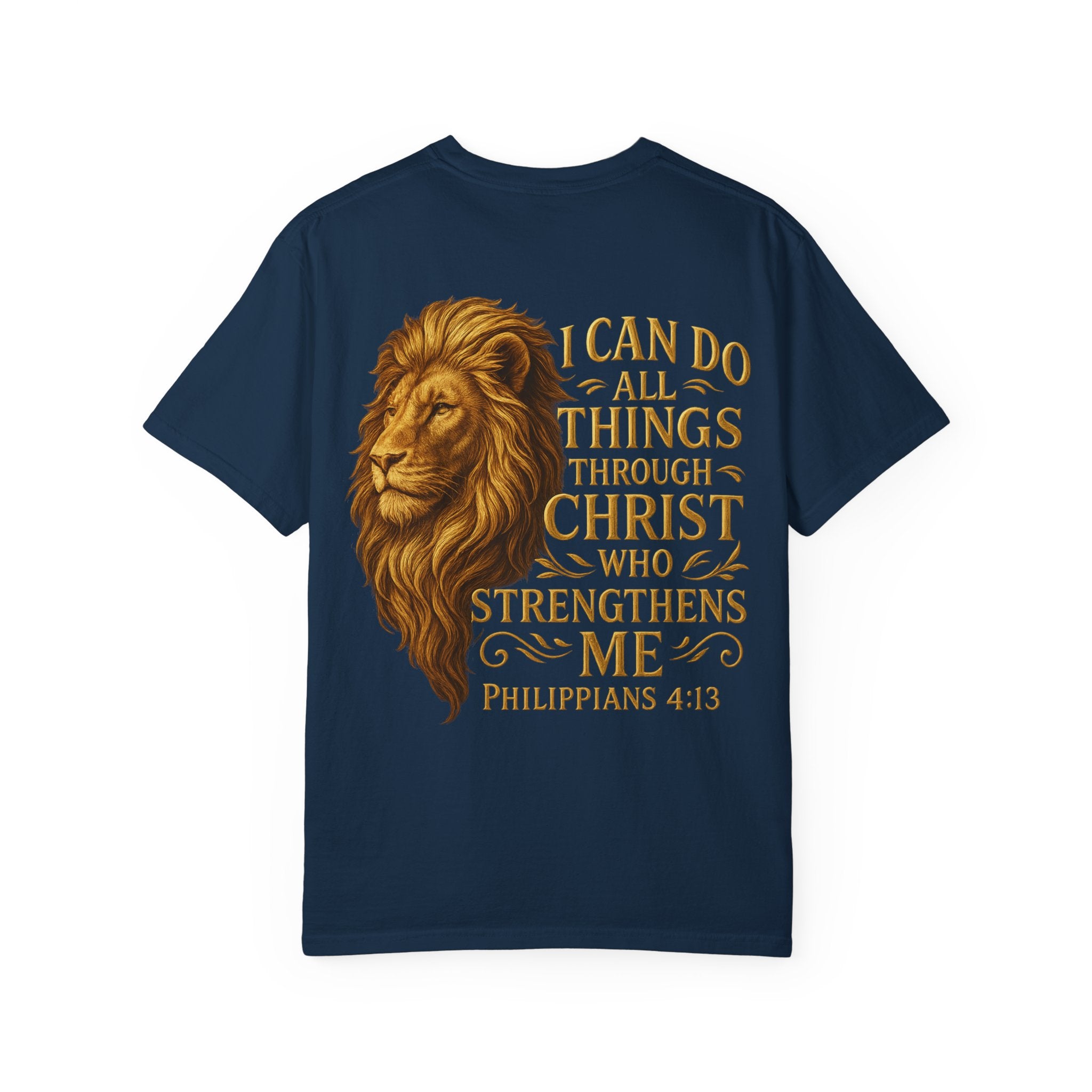 Inspirational Lion T-Shirt, Christian Apparel, Motivational Tee, Gift for Him, Faith-Based Clothing