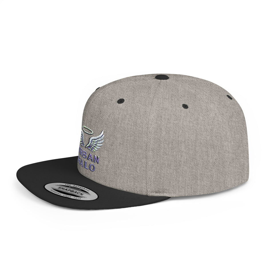 Urban Halo Flat Bill Snapback Hat - Stylish Embroidered Cap for Trendsetters