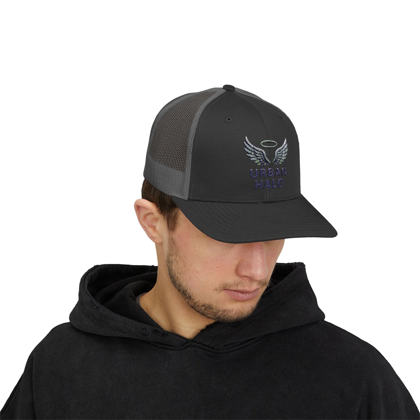 Urban Halo Snapback Trucker Cap - Casual Style, Adjustable Fit, Perfect for Summer, Festivals, Outdoor Adventures, Gift Idea