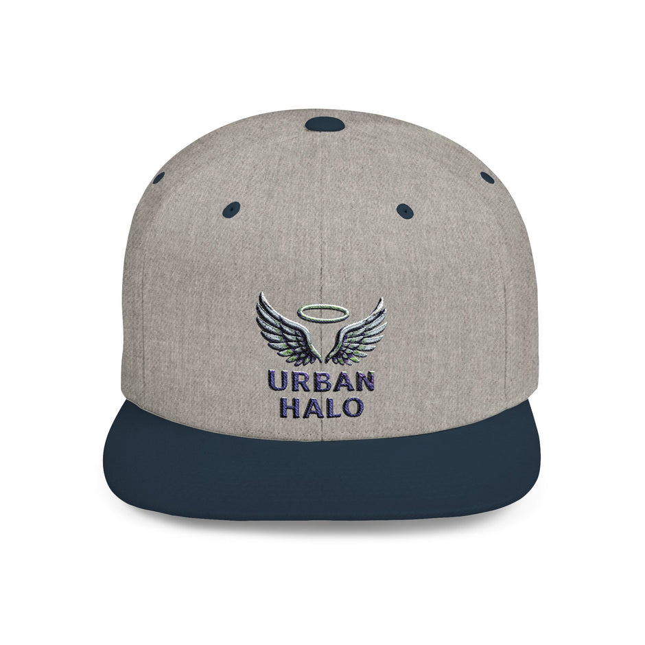 Urban Halo Flat Bill Snapback Hat - Stylish Embroidered Cap for Trendsetters
