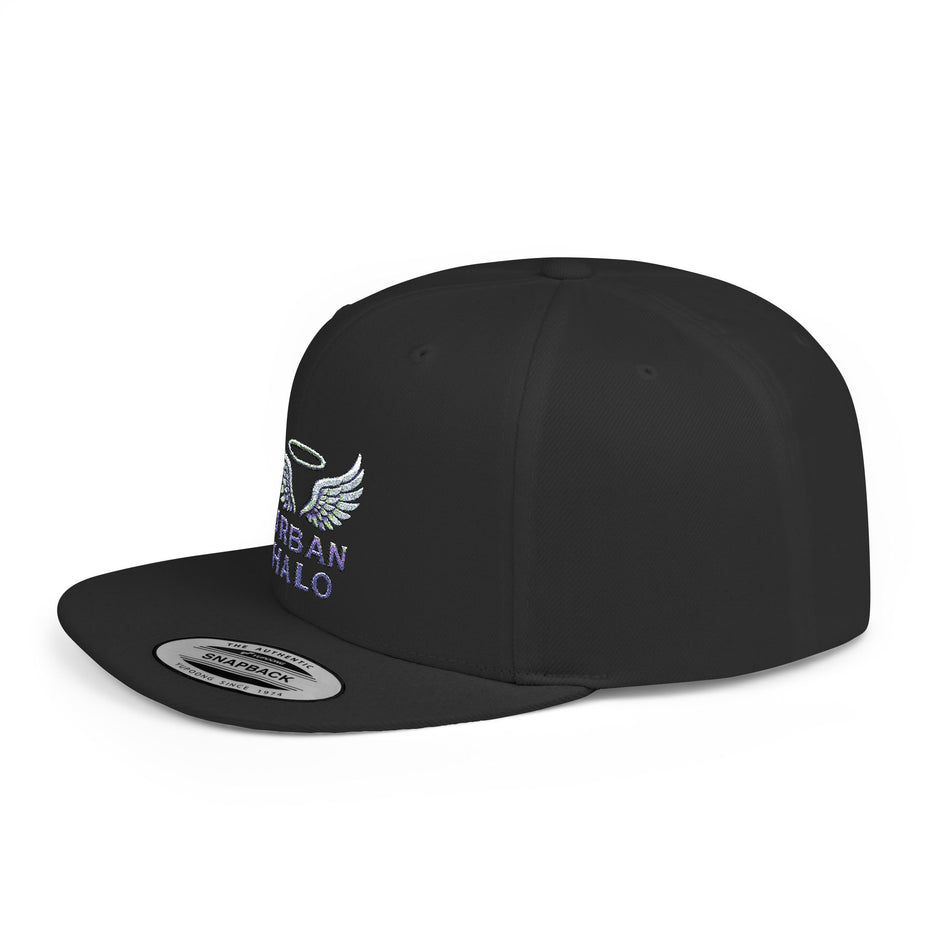 Urban Halo Flat Bill Snapback Hat - Stylish Embroidered Cap for Trendsetters