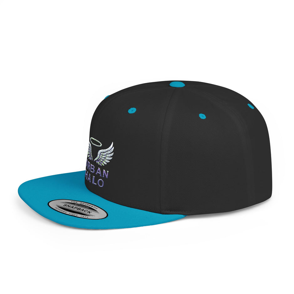 Urban Halo Flat Bill Snapback Hat - Stylish Embroidered Cap for Trendsetters