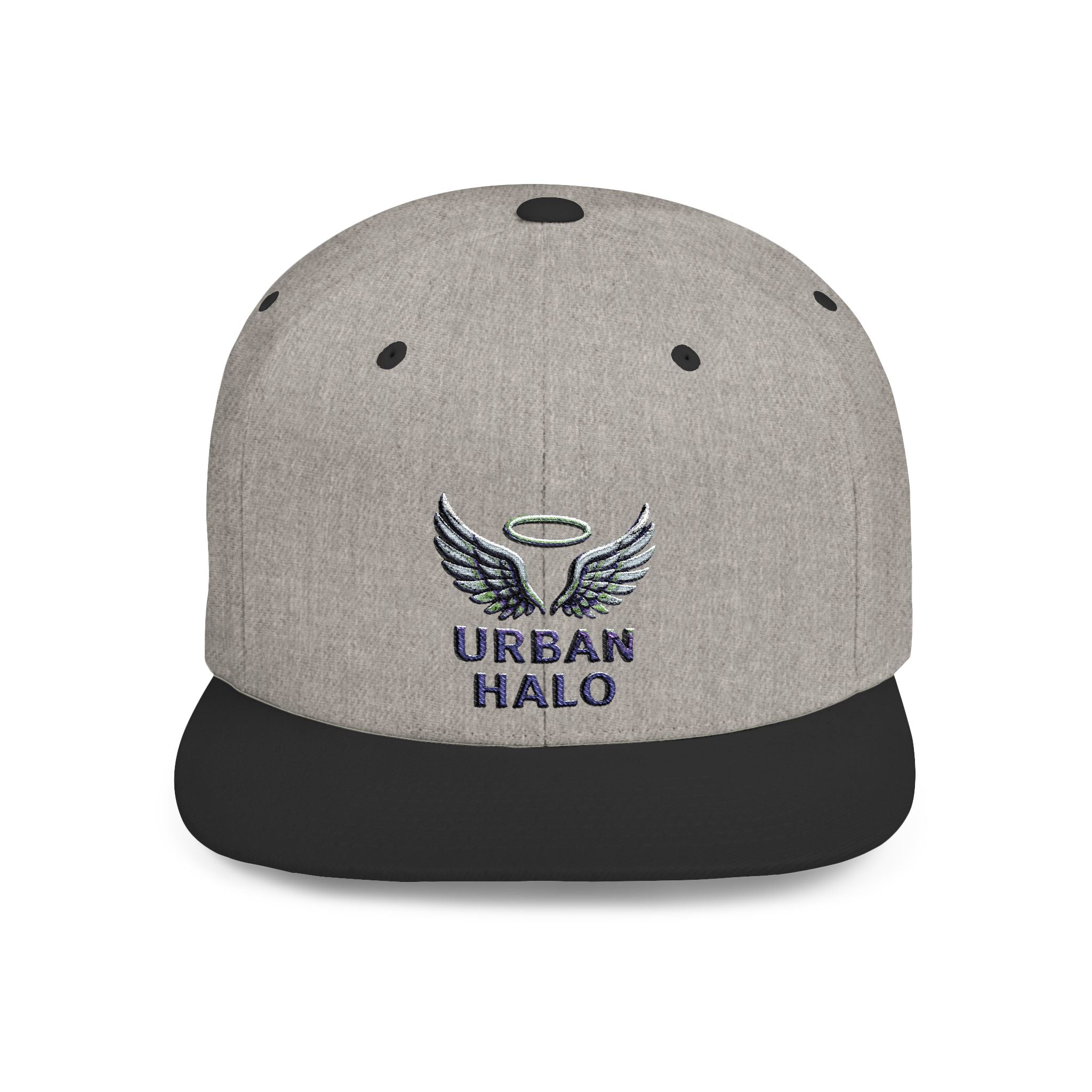 Urban Halo Flat Bill Snapback Hat - Stylish Embroidered Cap for Trendsetters