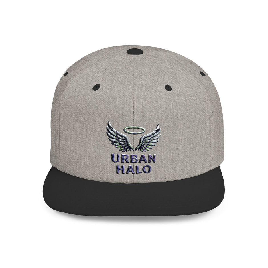 Urban Halo Flat Bill Snapback Hat - Stylish Embroidered Cap for Trendsetters