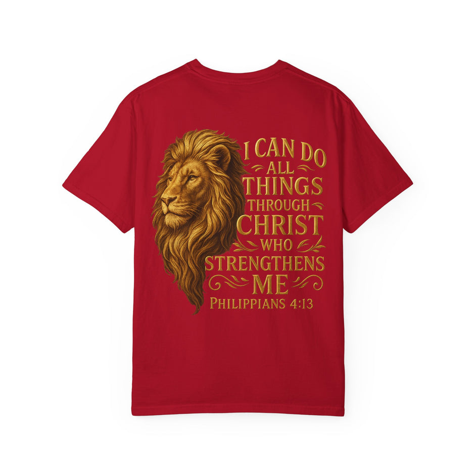 Inspirational Lion T-Shirt, Christian Apparel, Motivational Tee, Gift for Him, Faith-Based Clothing