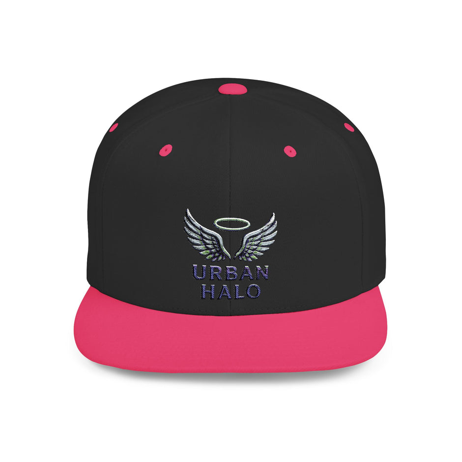 Urban Halo Flat Bill Snapback Hat - Stylish Embroidered Cap for Trendsetters