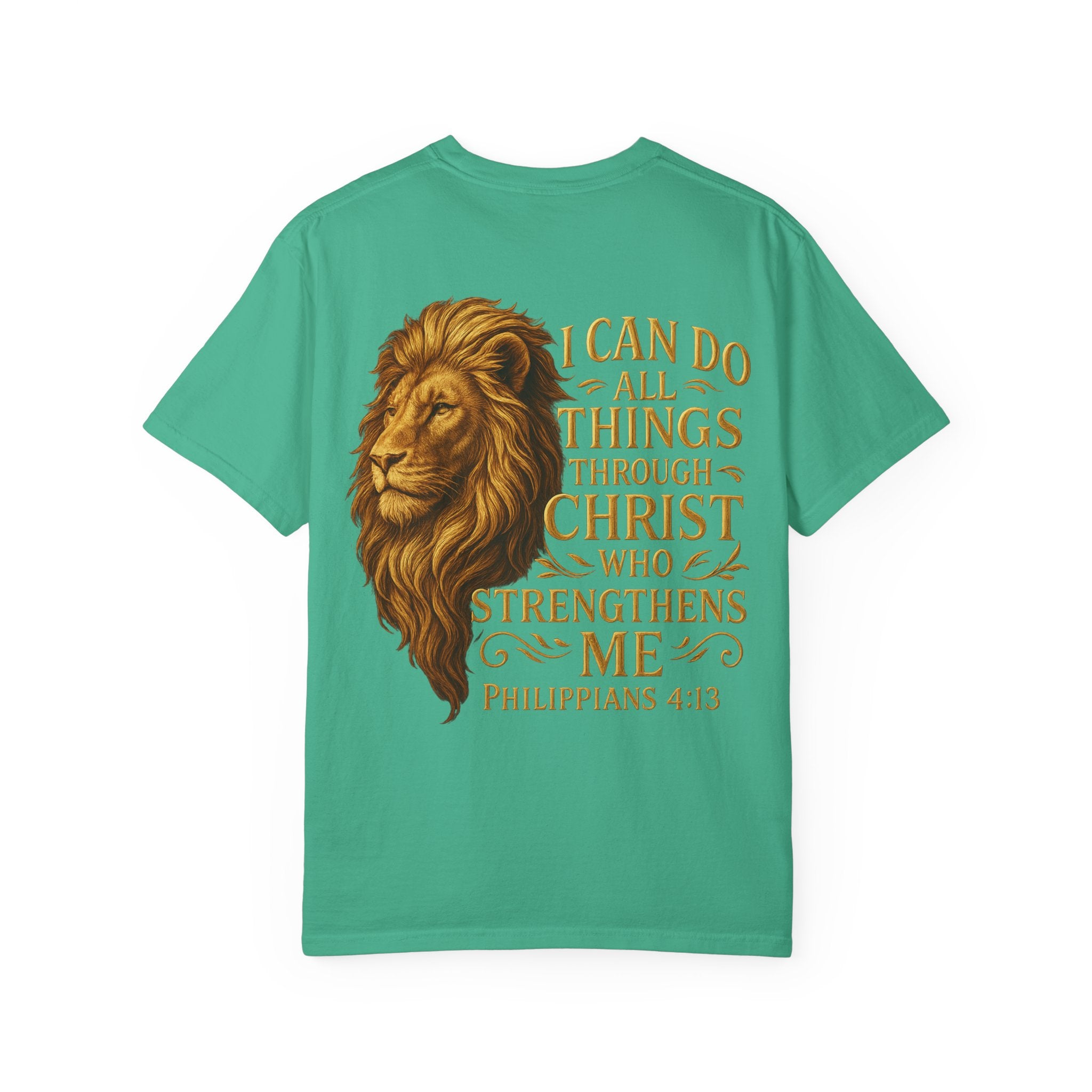 Inspirational Lion T-Shirt, Christian Apparel, Motivational Tee, Gift for Him, Faith-Based Clothing