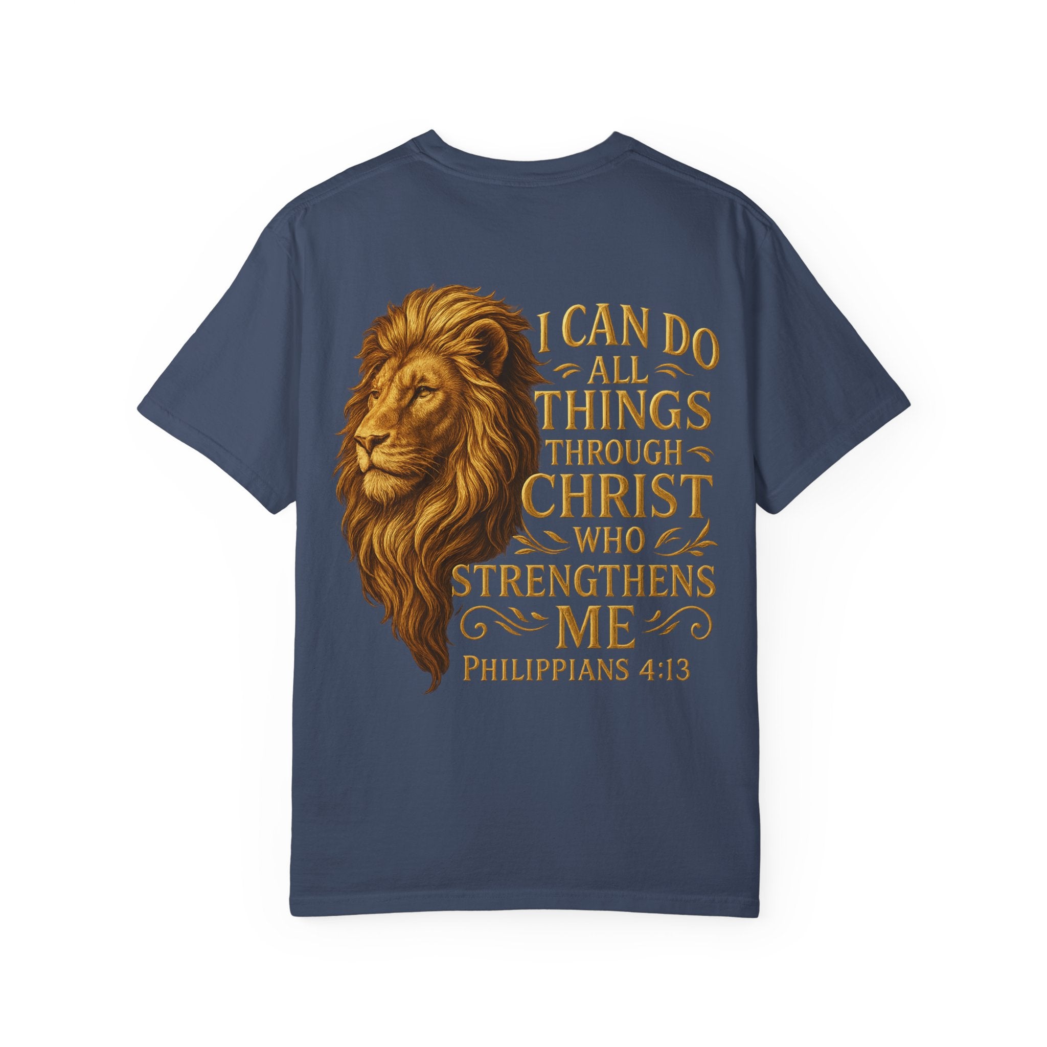 Inspirational Lion T-Shirt, Christian Apparel, Motivational Tee, Gift for Him, Faith-Based Clothing