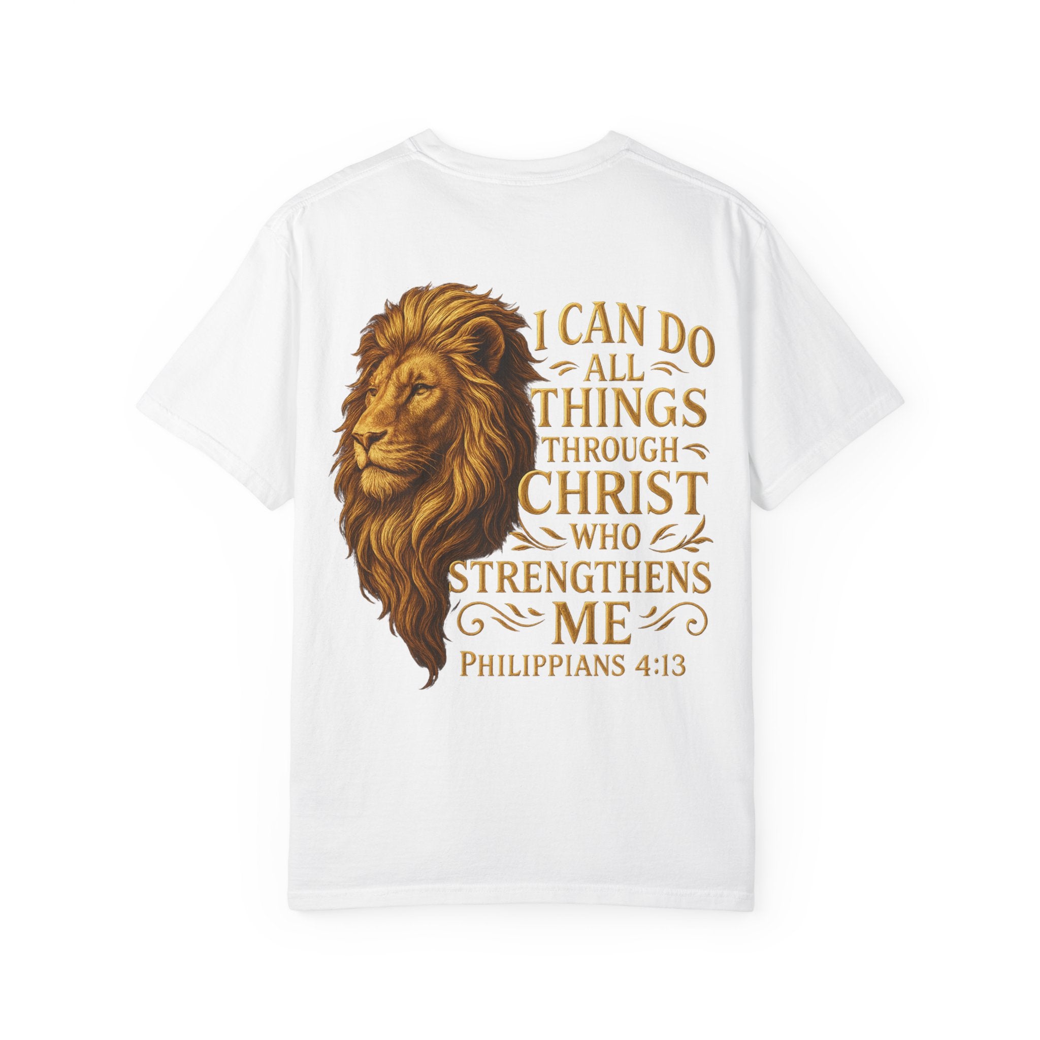 Inspirational Lion T-Shirt, Christian Apparel, Motivational Tee, Gift for Him, Faith-Based Clothing