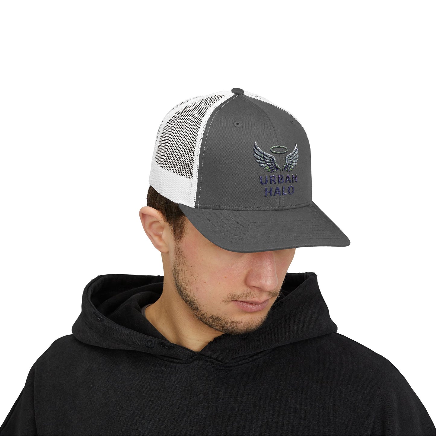 Urban Halo Snapback Trucker Cap - Casual Style, Adjustable Fit, Perfect for Summer, Festivals, Outdoor Adventures, Gift Idea