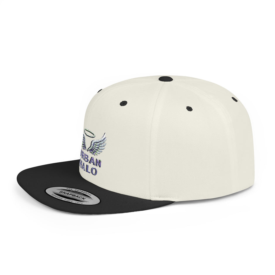 Urban Halo Flat Bill Snapback Hat - Stylish Embroidered Cap for Trendsetters