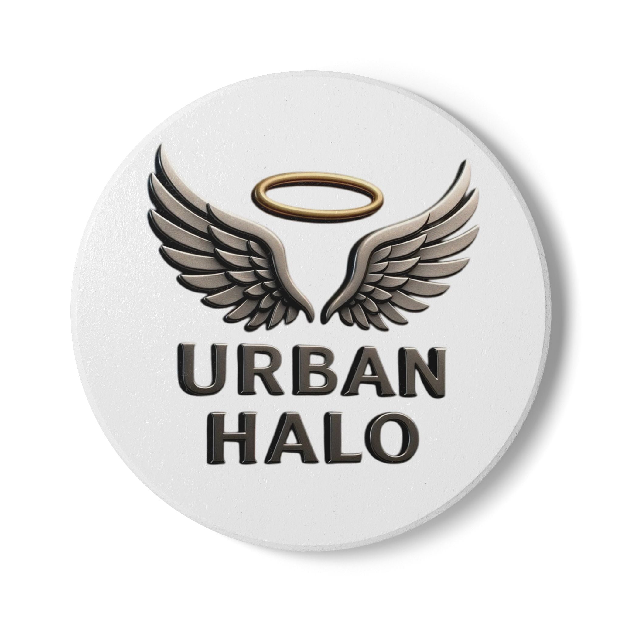 Urban Halo Ceramic Coaster | Winged Design for Home Decor, Gift for Collectors, Coffee Table Accessory, Housewarming Gift, Drink Coaster