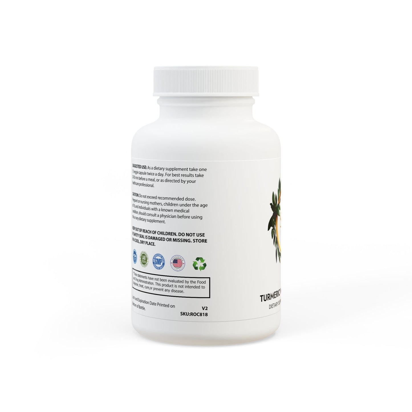 Turmeric with BioPerine® (Black Pepper Fruit Extract) Supplement (60 Capsules)