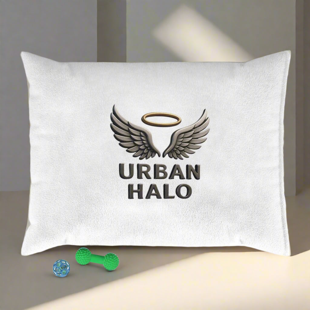 Urban Halo Pet Bed, Cozy Dog Bed, Cat Sleeping Cushion, Personalized Pet Pillow, Cute Pet Gift, Stylish Animal Bed