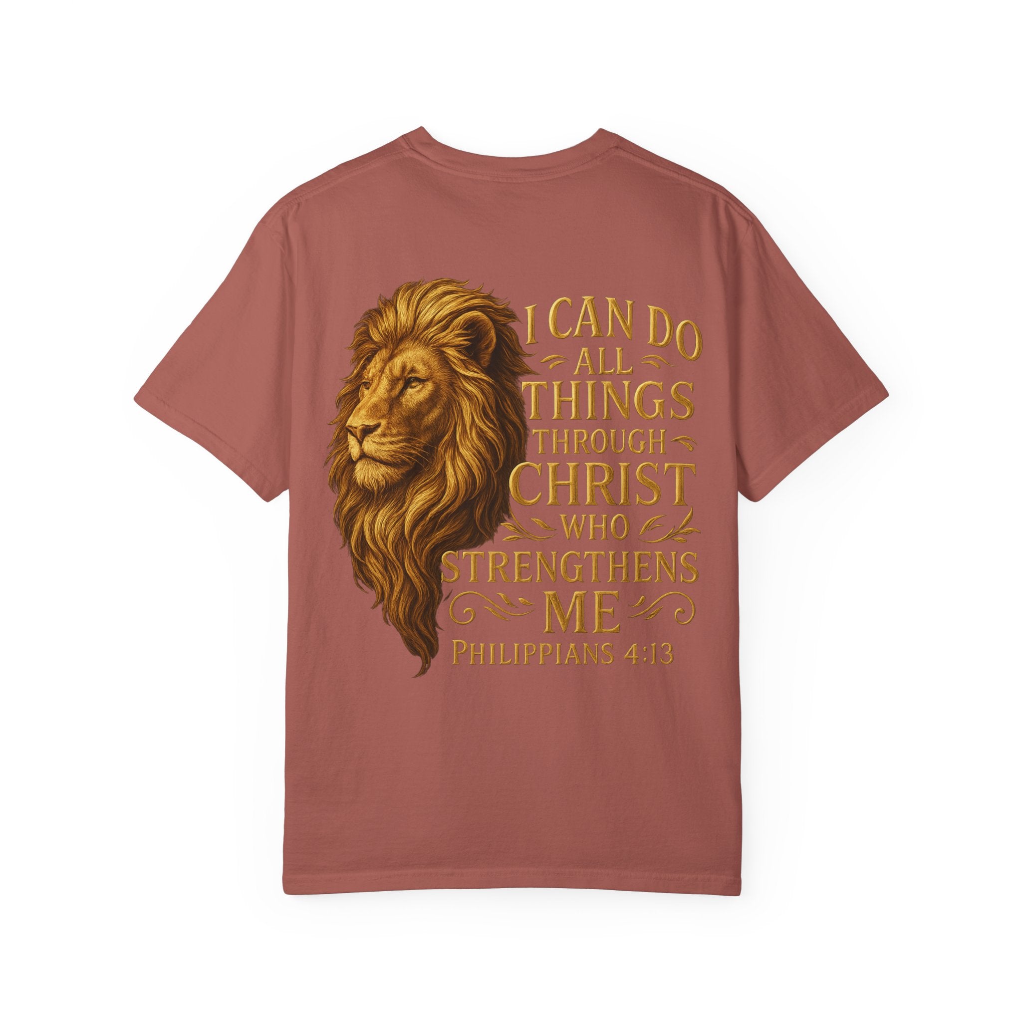 Inspirational Lion T-Shirt, Christian Apparel, Motivational Tee, Gift for Him, Faith-Based Clothing