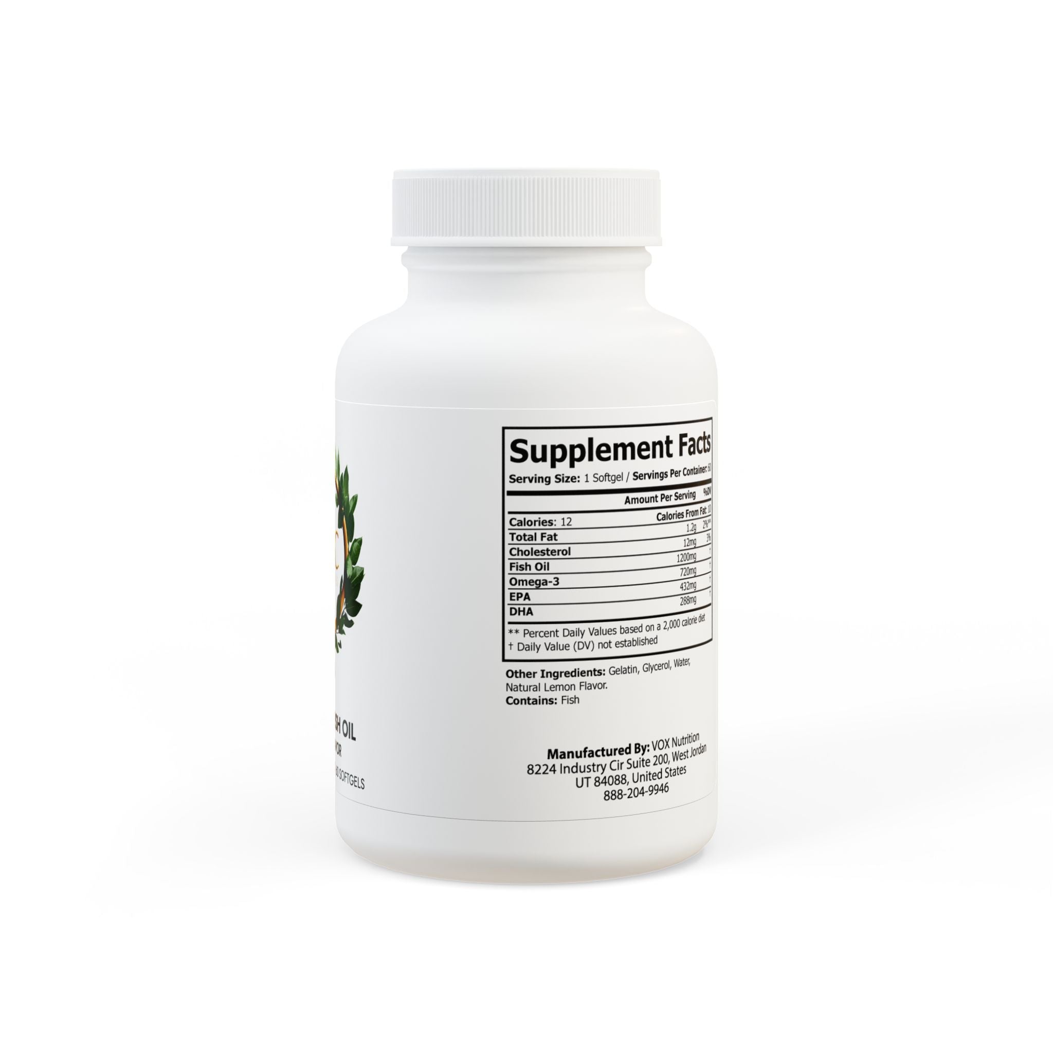 Omega 3 Fish Oil Supplement (60 Softgels)