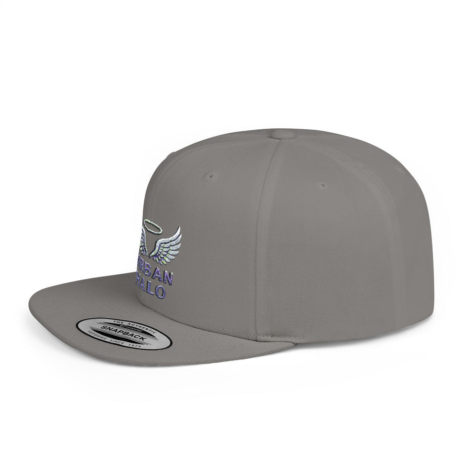 Urban Halo Flat Bill Snapback Hat - Stylish Embroidered Cap for Trendsetters