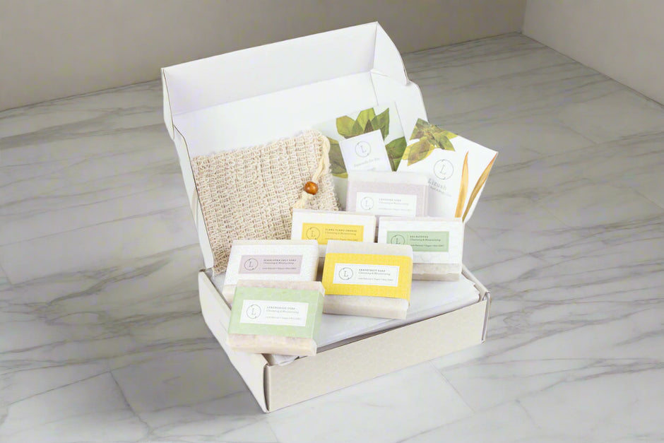 Set of 6 natural cold process soap bars handmade by Lizush