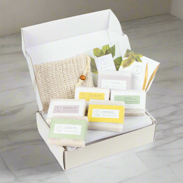 Set of 6 natural cold process soap bars handmade by Lizush