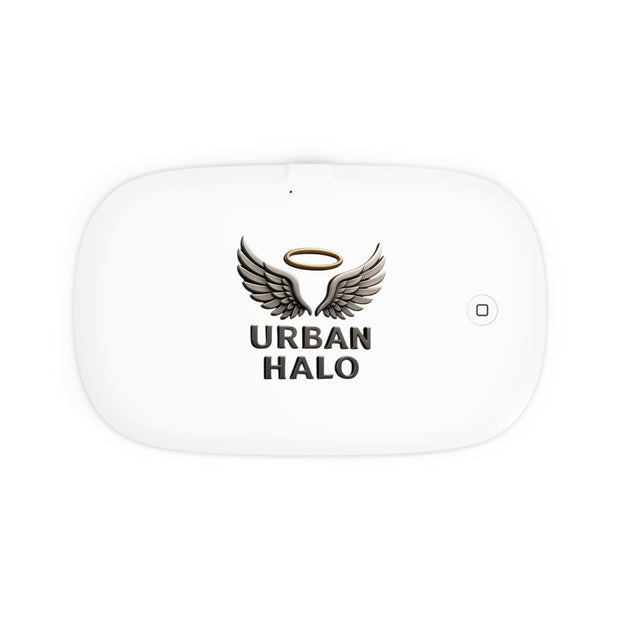 UV Phone Sanitizer and Wireless Charging Pad with Urban Halo Design
