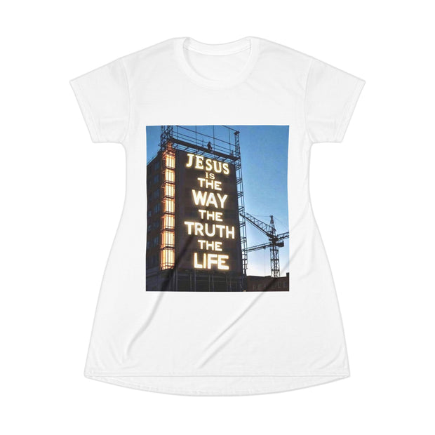 Faith-Inspired T-Shirt Dress - 'Jesus is the Way, the Truth, the Life'