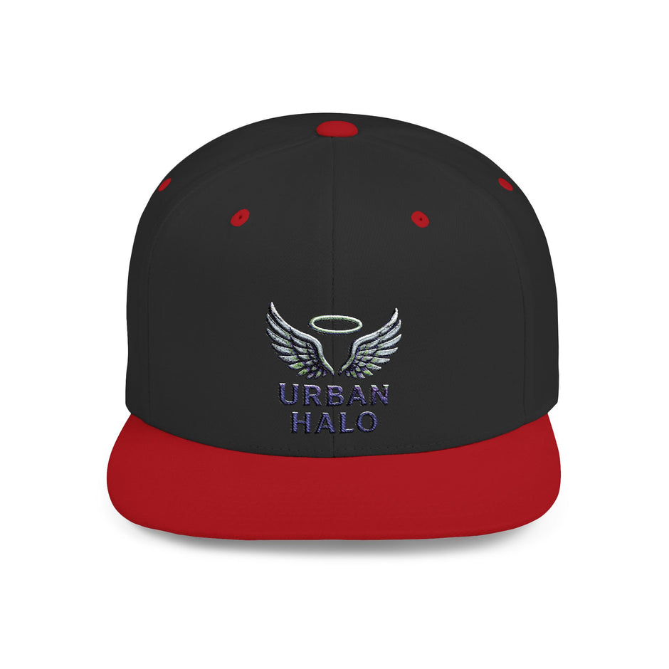 Urban Halo Flat Bill Snapback Hat - Stylish Embroidered Cap for Trendsetters