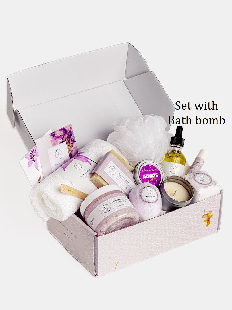 Bath Bomb and Shower Steamer Lizush All Natural Lavender Gift Box with - bath & body products by Lizush