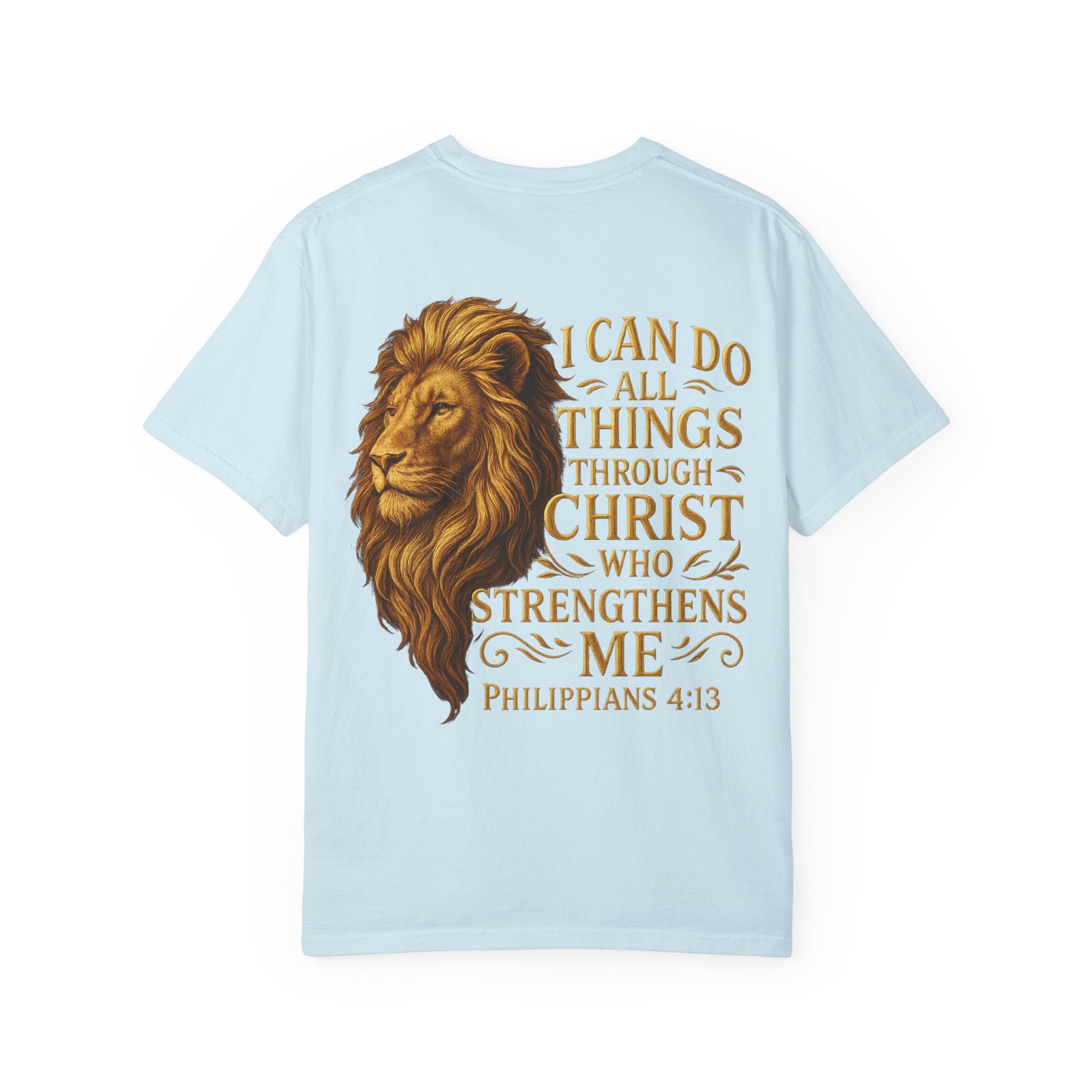 Inspirational Lion T-Shirt, Christian Apparel, Motivational Tee, Gift for Him, Faith-Based Clothing