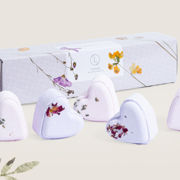 Set of 5 Heart Shaped Shower Steamers Package  - in a Gift Box - Can be personalized by Lizush