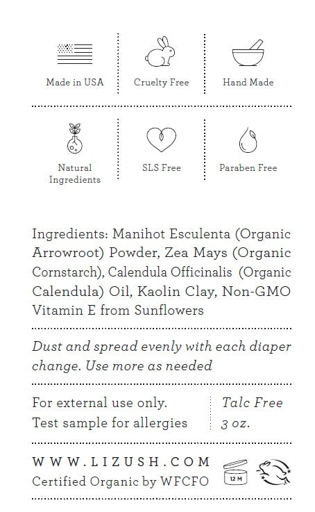 ORGANIC BABY POWDER- Talc Free 