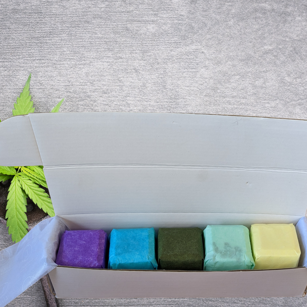 CBD Shower Steamers Gift Set with CBD - 5 Big Fizzies (THC Free) by Lizush