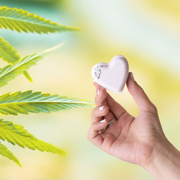 CBD -  5 Hearts Shaped Shower Steamers/ fizzies with CBD - in a Gift Box - Can be personalized. (THC free) by Lizush