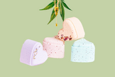 Bath Bombs with CBD -  5 Hearts Shaped with CBD - in a Gift Box - Can be personalized. (THC free) by Lizush