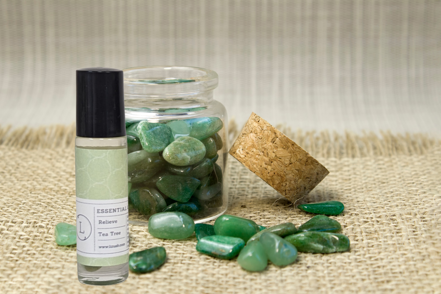 CBD Essential Oils Roll-On set with Crystals and CBD (THC free) by Lizush
