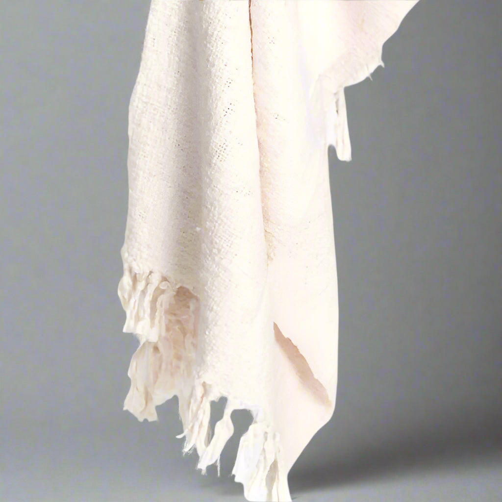 Textured Oxford Throw Blanket Cream