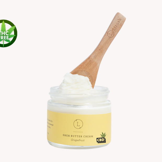 CBD Grapefruit Shea Butter Body Cream with CBD, Shea Body Lotion (THC free) by Lizush
