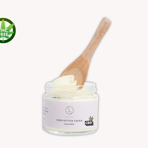 CBD Lavender Shea Butter with CBD, Body Cream (THC free) by Lizush