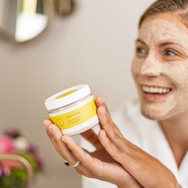 Clay mask, Natural Clay Facial Mask, Exfoliating clay mask, glowing skin - lizush