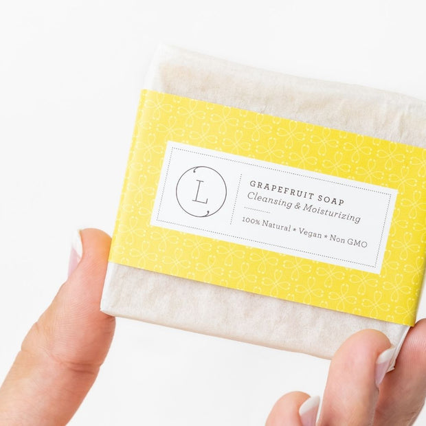Natural cold process grapefruit soap bar handmade by Lizush