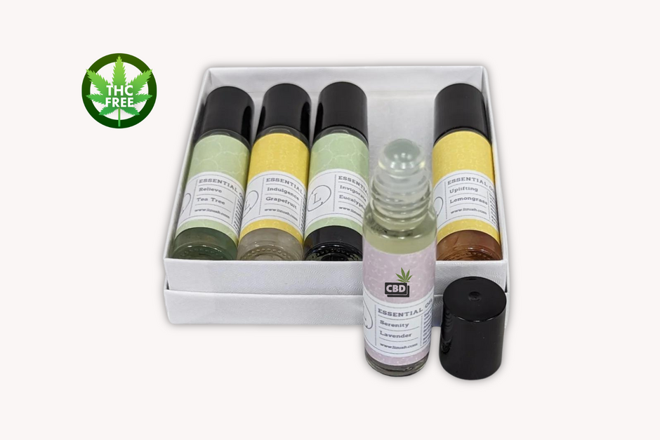 CBD Essential Oils Roll-On set with Crystals and CBD (THC free) by Lizush