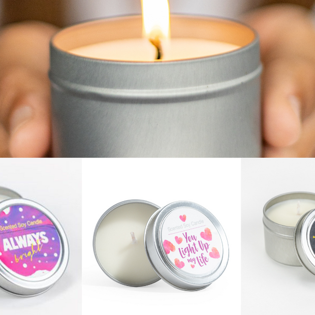 Trio of Tin Soy Candle - Scented with Bergamot and Lavender Essential oils by Lizush
