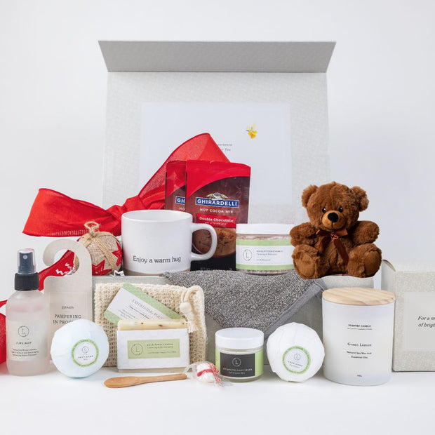 Luxury pampaering natural skincare and candies for Valentine's Day gift -lizush
