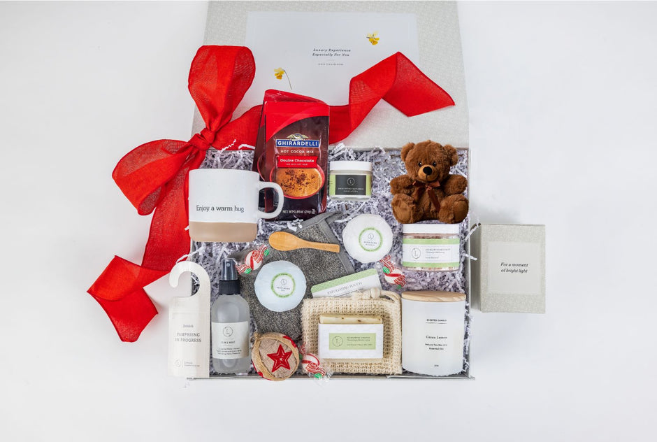 Luxury pampaering natural skincare and candies for Valentine's Day gift -lizush