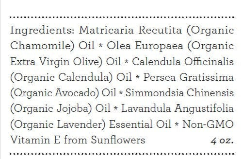 USDA ORGANIC CALMING BABY OIL Nourishing, Soothing, Calming