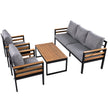 4-Piece Outdoor Furniture Sofa Set for 5 People with  Acacia Wood