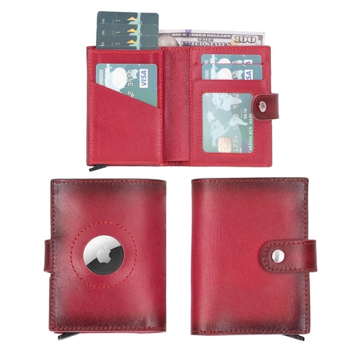 Douglas Genuine Leather Pop-Up Wallet with AirTag Slot - RFID Blocking