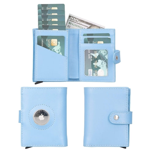 Douglas Genuine Leather Pop-Up Wallet with AirTag Slot - RFID Blocking
